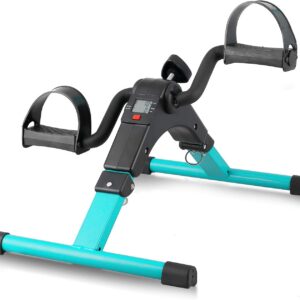 Folding Pedal Exerciser, Mini Under Desk Bike – Portable Foot Hand Cycle Peddler Machine Bicycle Exerciser for Arm Leg While Sitting