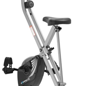 Exerpeutic Foldable Exercise Bike, 8 levels of Resistance Stationary Bicycle with Airsoft Seat, LCD Display to Track Distance, Calories, Time and Speed