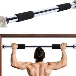 Pull Up Bar for Doorway 23.6in Adjustable Door Mounted Heavy Duty Steel Body Workout Chin Up for Home Exercise Fitness(Black)