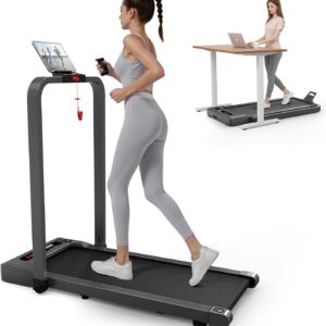 Walking Pad with Handle Bar, Walking Pad Treadmill 300 lb Capacity Under Desk Treadmill, Walking Treadmills for Home Small, Mini Foldable Treadmill with Remote Control