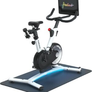 Freebeat Boom Exercise Bike, Smart Spin Bike for Home, 15.6” HD Touchscreen, Auto Resistance, Compact Stationary Bike with Screen, Bluetooth, Scenic Rides, Training Algorithm, Gamified Classes with Expert Instructors