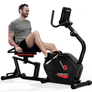 HARISON Recumbent Exercise bike for Home 400LBS Capacity, Magnetic Recumbent Exercise Bike with 2 in 1 LCD Monitor and Tablet Holder, Recumbent bikes for Adult and Seniors