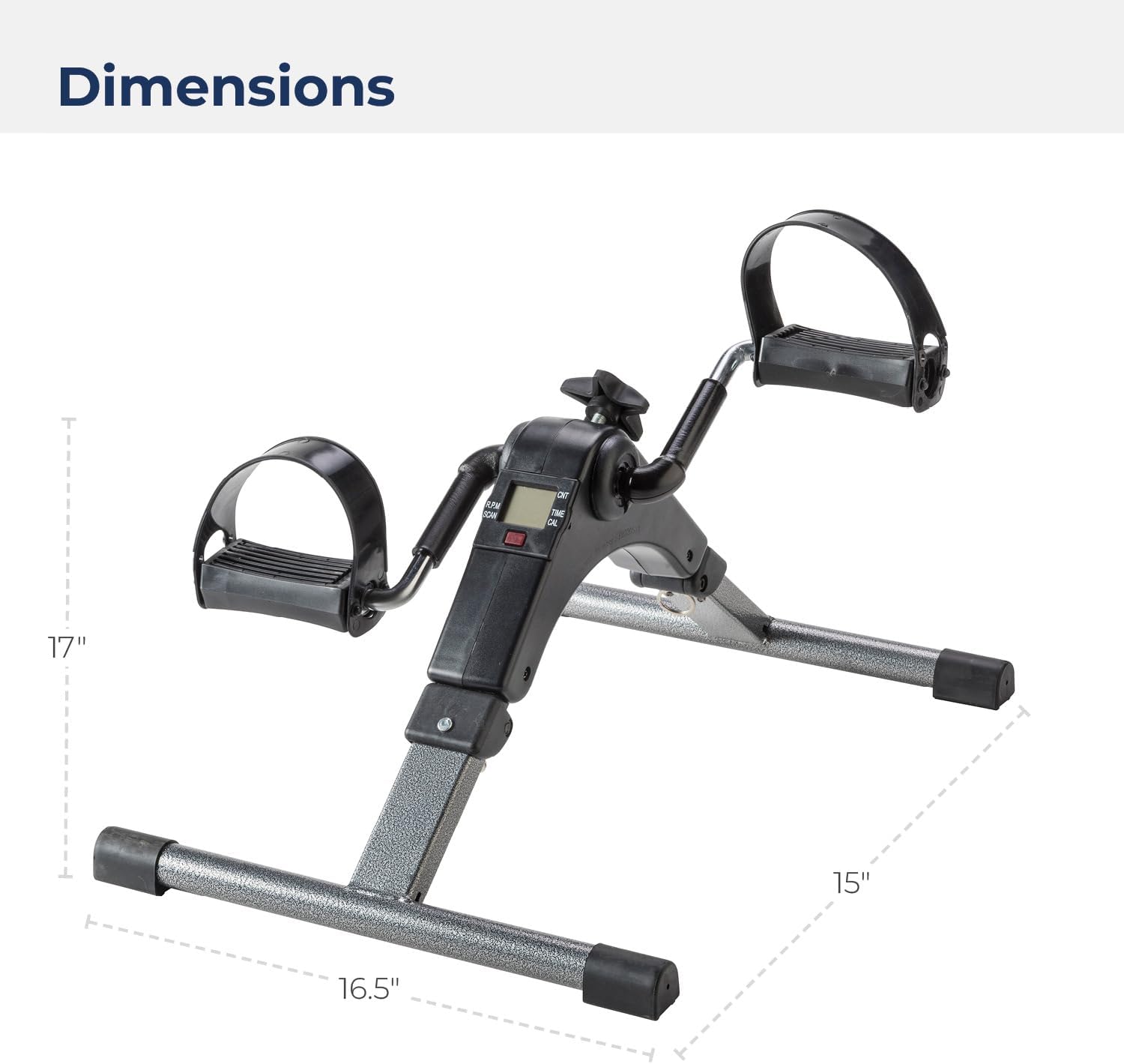 Drive Medical RTL10273 Deluxe Folding Pedal Exerciser with Electronic Display for Legs and Arms, Under Desk Bike Pedal Exerciser, Fully Assembled, No Tools Required, Black - Image 7