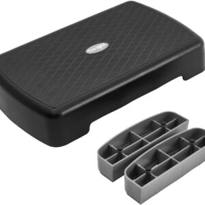 Yes4All 18.9″ Aerobic Exercise Step Platform with 2 Risers, Adjustable Height Workout Stepper 3″ 5.1″ for Home Gym