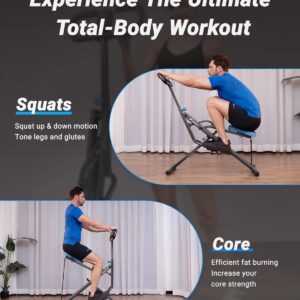 MERACH Squat Machine, Squat Rowing Machine with Adjustable Resistance, 350 LBS Max Weight Capacity, Easy Setup & Foldable, Glutes & Leg Home Workout Machine