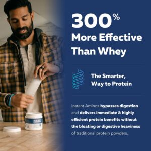 Instant Aminos – EAA+BCAA – 10 Essential Amino Acids Supplement – Rapid Absorption, Zero Digestion – Supports Lean Muscle, Recovery & Aging – 321% DIAAS Protein Score – Wild Berry (30 Servings)