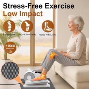 VIVURN® 028 Under Desk Elliptical 12 Speed 5 Modes Motorized Leg Exerciser While Sitting for Seniors As Seen on TV Low Impact Electric Pedal Exerciser with Non-Slip Mat Quiet for Home and Office