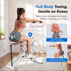 Squat Machine, MERACH R07 2 in 1 Squat Rowing Machine, Easy Setup & Foldable Exercise Equipment, Glute Trainer Machine, Glutes & Leg Home Workout Machine