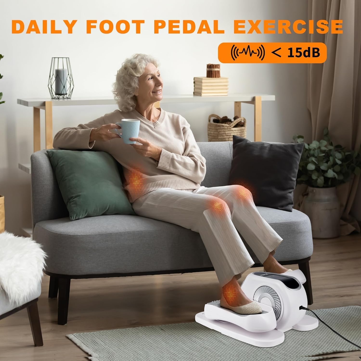 Zakle Under Desk Elliptical Machine, Electric Elliptical Training Machine w/Remote Control, 12 Speed Levels, Quiet Seated Pedal Exerciser for Home Office - Image 9