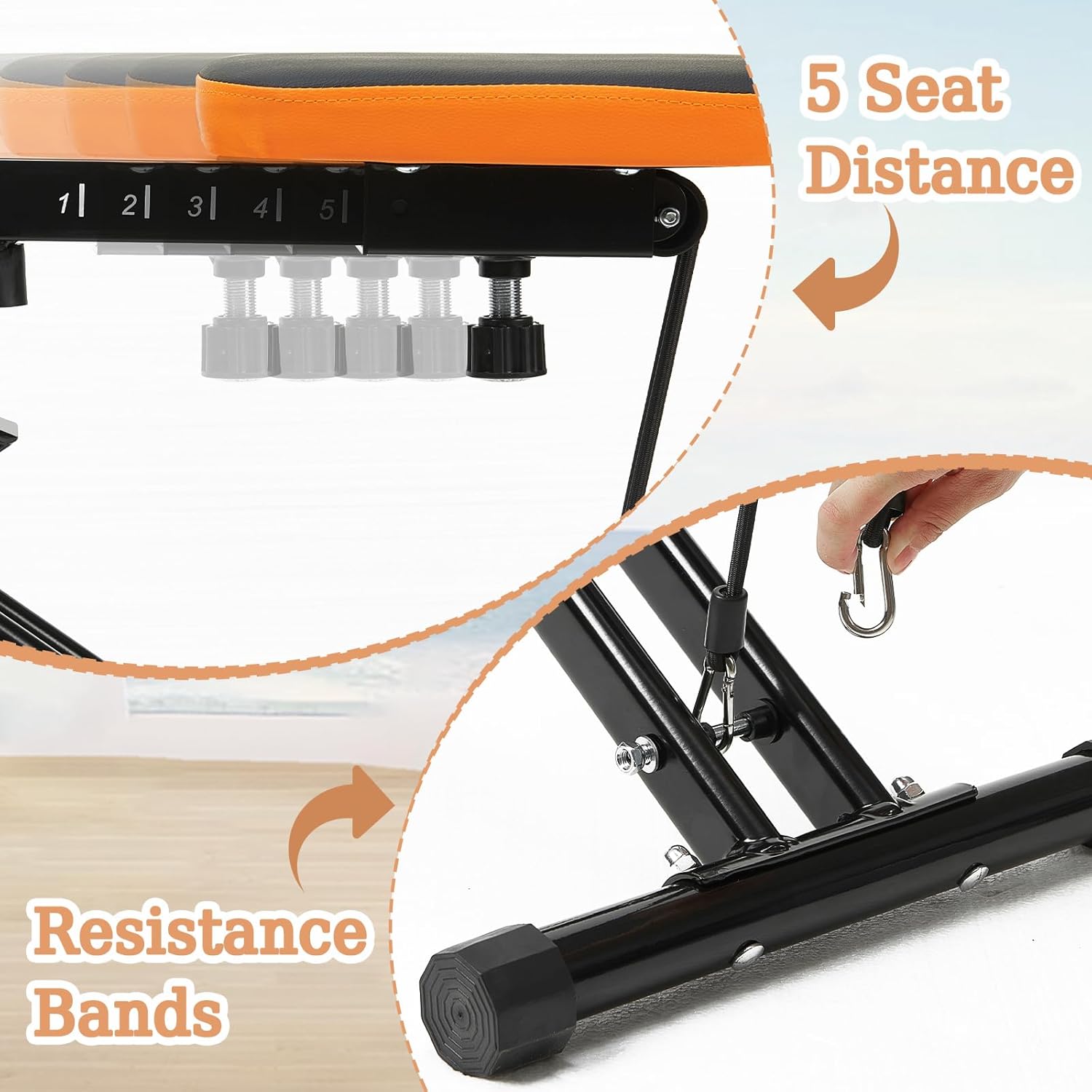 Squat Machine for Home, Squat Ride / Rowing Machine with Adjustable Resistance, Foldable Exercise Equipment, Glute & Leg Cardio Workout Machine - Image 4