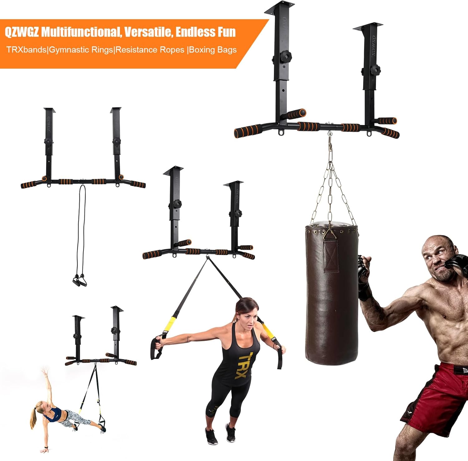 Height Adjustable Pull Up Bar, Heavy Duty Pull Up Bar, BarMount, Ceiling Mount, StrengthTraining Equipment for Home, Gym, Strength Training(Maximum (Ceiling mounted) - Image 5