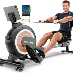 Rowing Machine, Magnetic Rowing Machine for Home, Upgraded 32-Levels Quiet Resistance with Smart Electronic Knob, 350 LBS Weight Capacity, Compact Rower Machine Easy Assembly, App Supported