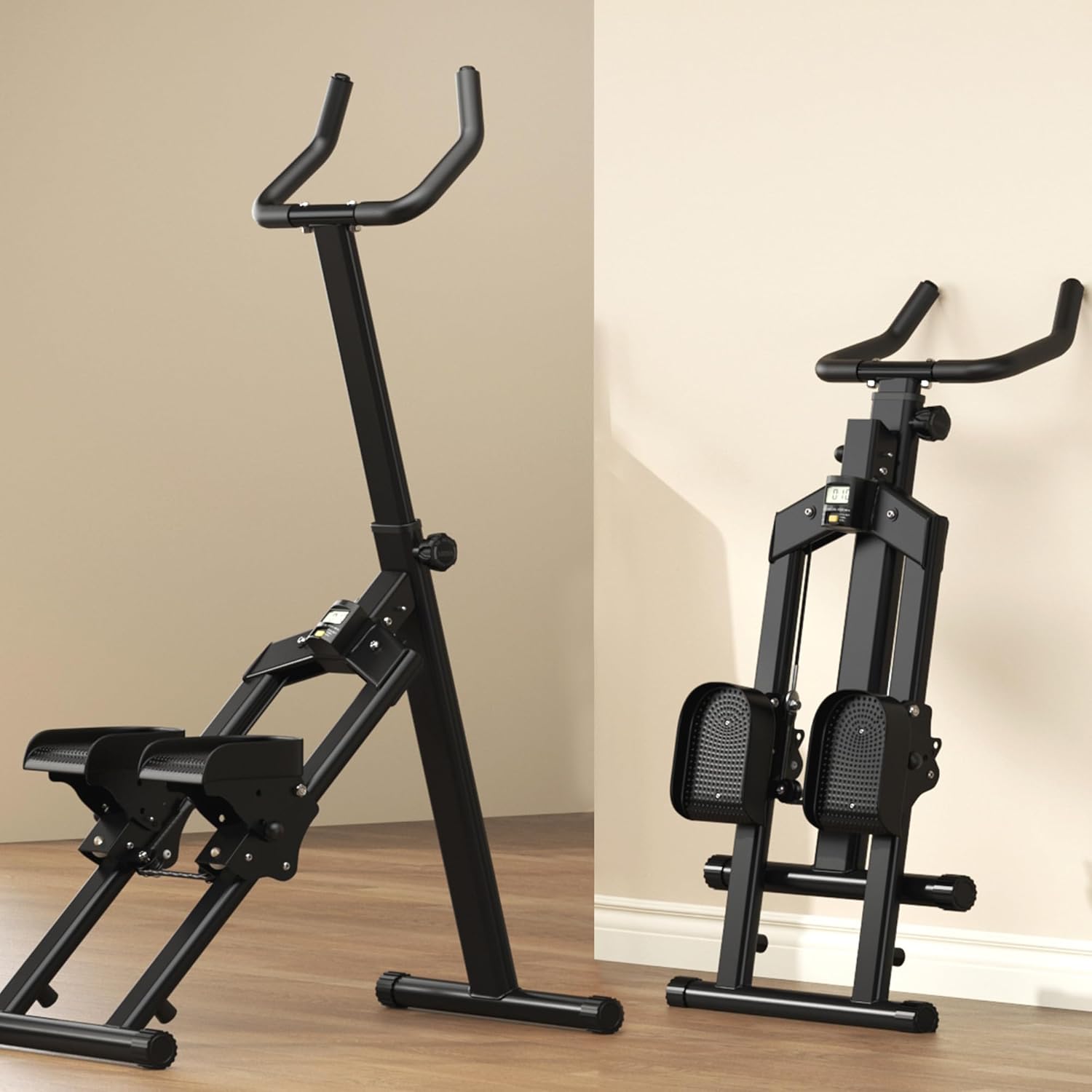 soges Stair Stepper w/Handlebar,Folding Vertical Aerobics for Home Exercise Step Machines,Extended Step Range Climber Machine for Legs with Digital Monitor,Step Angle Adjustable,350LBS Load - Image 8