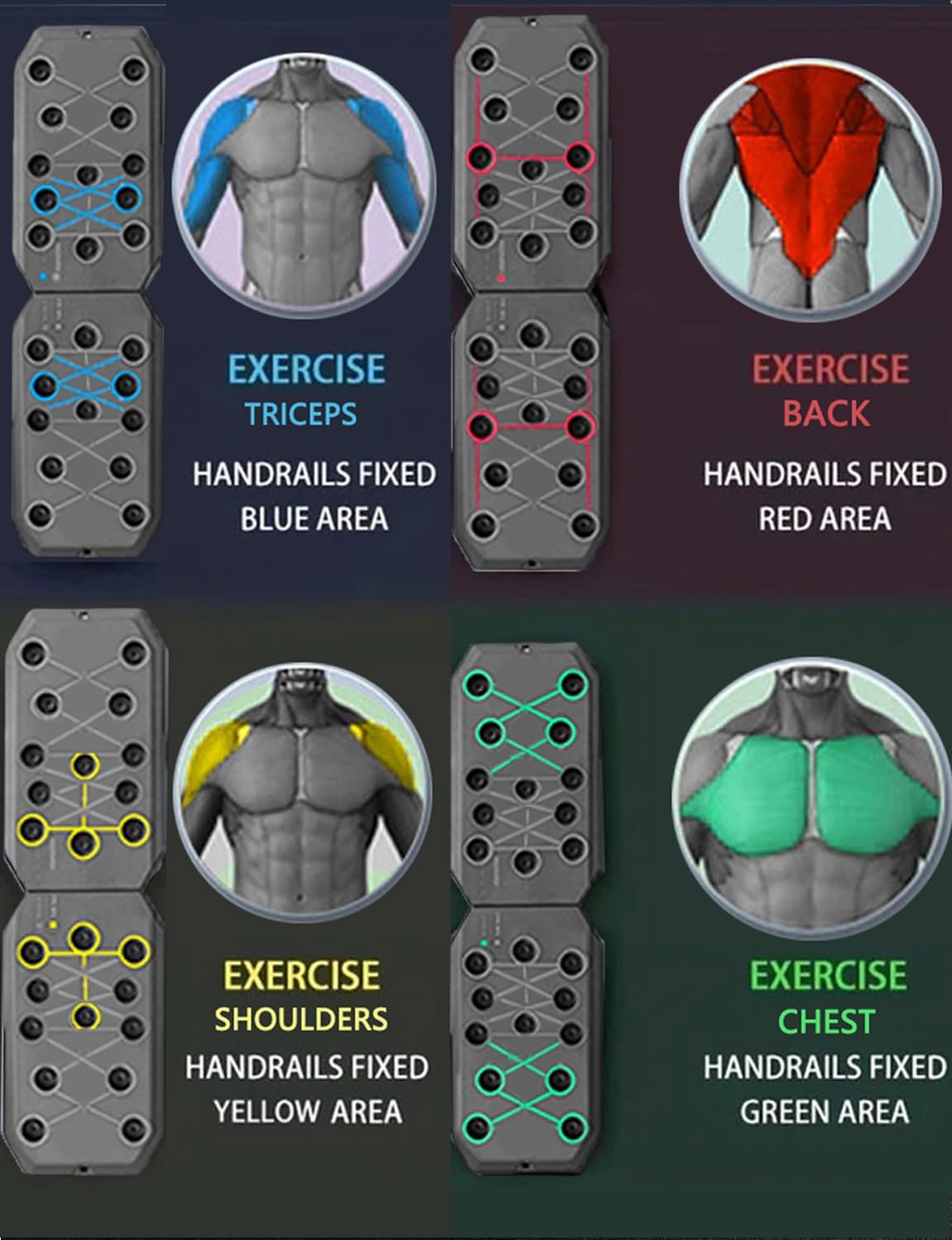 12-In-1 Push Up Board,Portable Pushup Bars for Men, Muscle Max Press Up Boards,Foldable Gym Home Exercise Board,Multi-function Push-Up Stand,Home Workout Equipment with Resistance Bands - Image 6