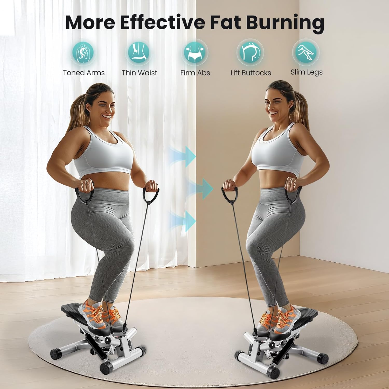 OLIXIS Stepper for Exercise, Stair Step Workout Machine with Resistance Bands, Mini Stair Stepper at Home Workout Equipment with 265 LB Load Capacity,Fitness Stepper with LCD Monitor - Image 2