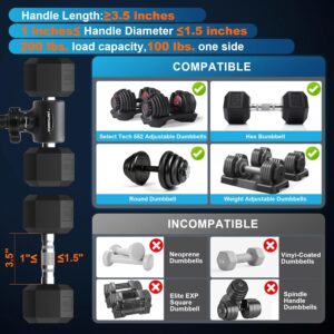 Dumbbell to Barbell Converter Set, Squat Bar Adapter with Exercise Bands & 220LB Capacity, Adjustable Weight Bar for Full Body Workout, Fits 1-1.5 inch Dumbbell Handles