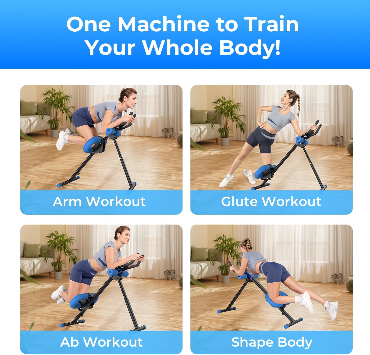 Ab Machine, Adjustable Ab Trainer Machine for Abs Workout at Home Gym, Foldable, Knee Protection, Abdominal Trainer for Stomach Workout - Image 8