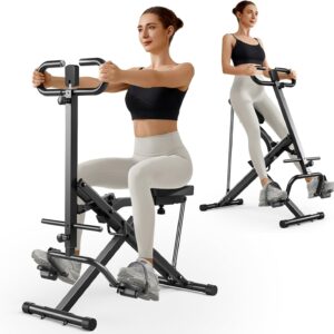 UMAY Squat Machine for Home, Foldable Exercise Equipment, Squat Rowing Machine with 3 High-Strength Resistance Band
