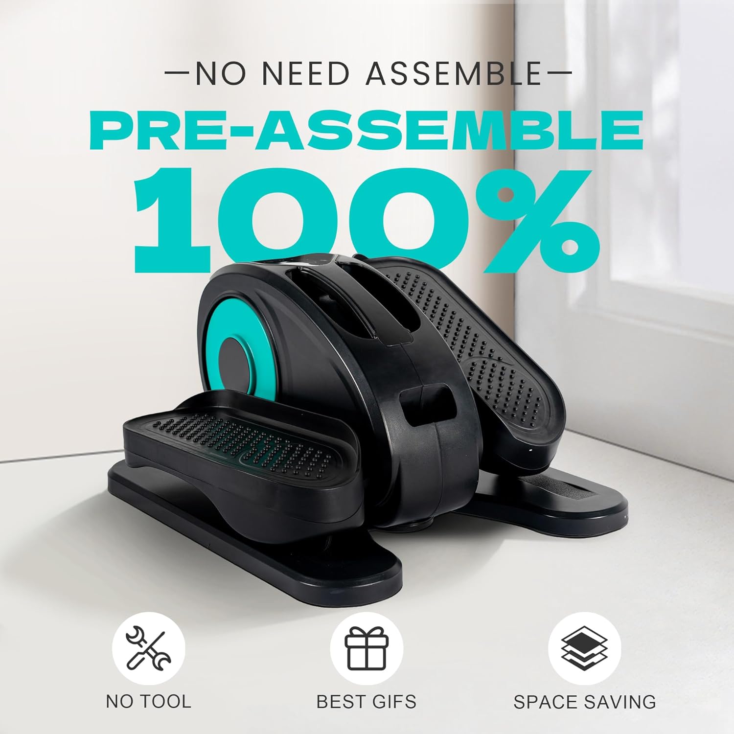 Under Desk Elliptical, Electric Foot Pedal Exerciser, Fully Assembled Seated Elliptical, Compact Portable Elliptical Machine Trainer with Remote Control, Mini Elliptical Leg Exerciser for Home - Image 9