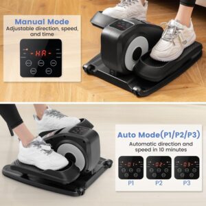 Goplus Under Desk Elliptical Machine, Electric Seated Pedal Exerciser with LED Display Monitor, Remote Control, Portable Fully Assembled Ellipse Leg Exerciser for Seniors Adults Home Office