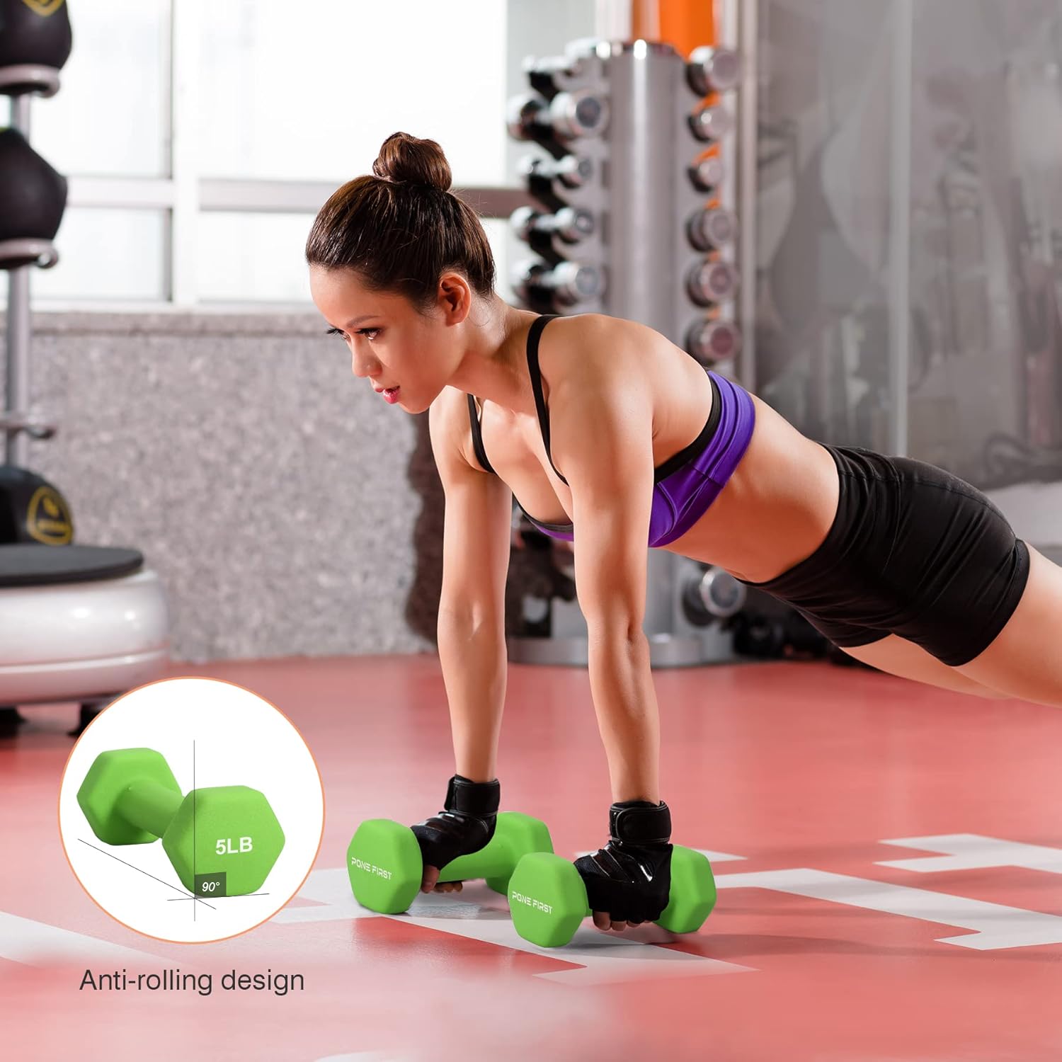 Dumbbell Hand Weight Pairs – Neoprene Dumbbell Exercise & Fitness For Home Gym Equipment and Adjustable Dumbbell Sets–Non-Slip, Color Coded Hex Shaped Free Weights For Women,Men 2LB 3LB 5LB 8LB 10LB Pounds - Image 4