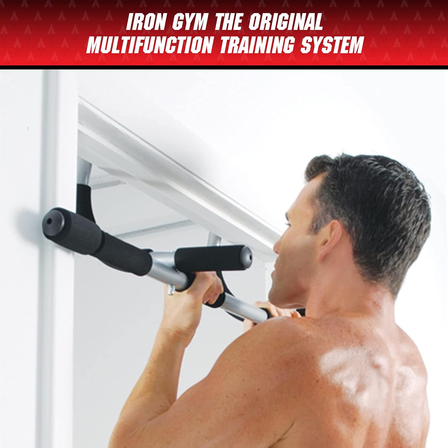 Iron Gym Pull Up Bars - Total Upper Body Workout Bar for Doorway, Adjustable Width Locking, No Screws Portable Door Frame Horizontal Chin-up Bar, Fitness Exercise & Training Equipment for Home,Black, Silver,IRONGMC5 - Image 2