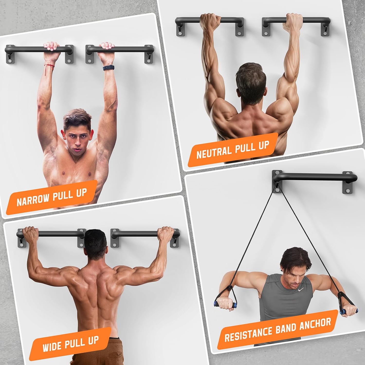 Pull Up Bar for Doorway, Heavy Duty Strength Training Pull-Up Bars for Home Gym, Wall Mounted/Joist Mounted/Ceiling Mounted Chin Up Bar with Reinforced Thick Metal Construction - Supports 500 lbs for Full-Body Workouts - Image 7