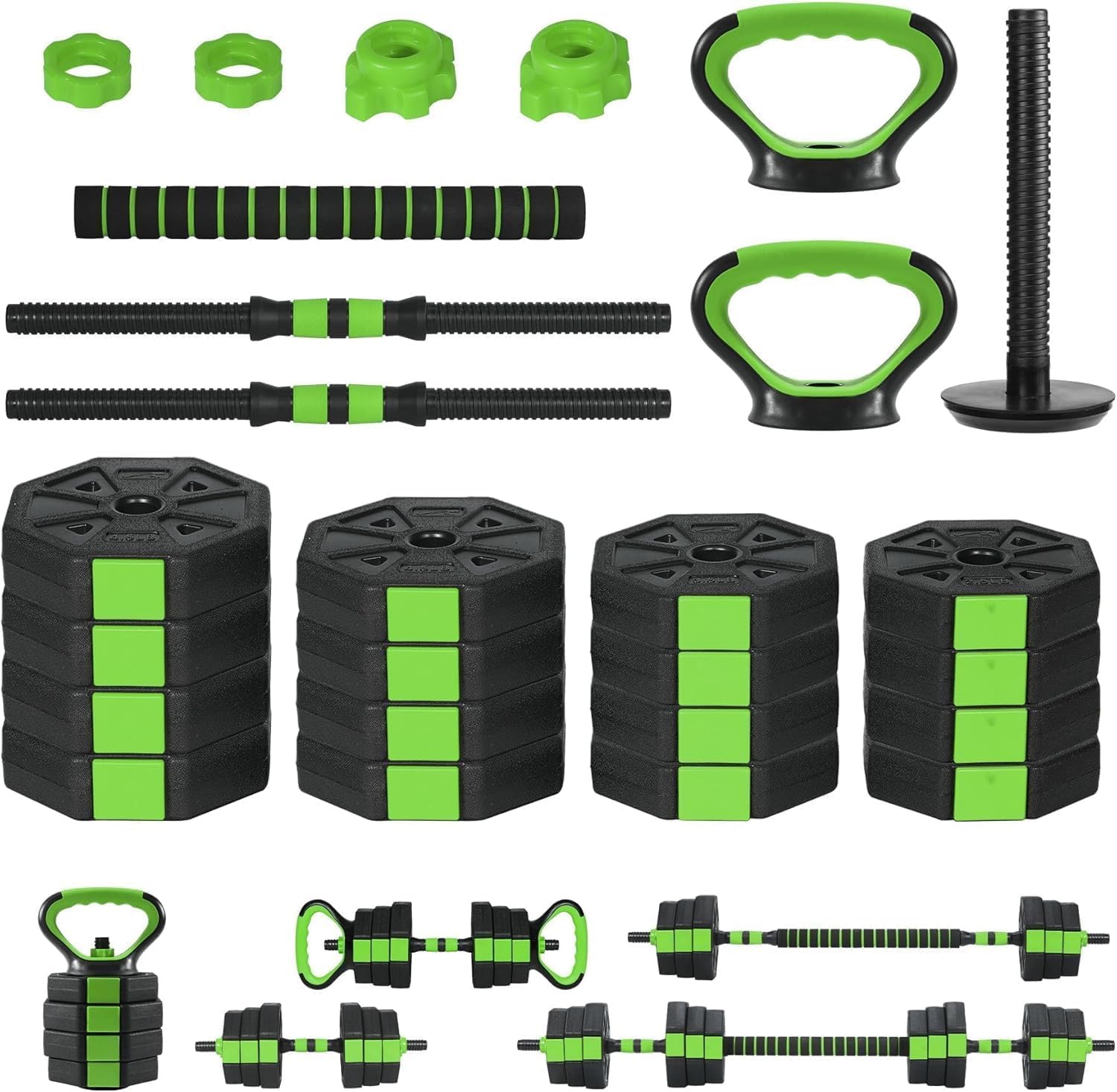 Adjustable Dumbbell Set, 44/66/88Lbs 4-in-1 Free Weights for Home Gym, Converts to Kettlebell & Barbell with Connector, Non-Slip Grip, Ideal for Men & Women Strength Training - Image 2