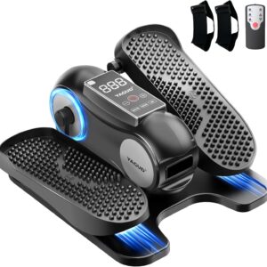 Under Desk Elliptical Machine, Ellipse Leg Exerciser as Seen on TV for Senior with Remote Control, Portable Quiet Electric Seated Pedal and 12 Adjustable Speed, Black
