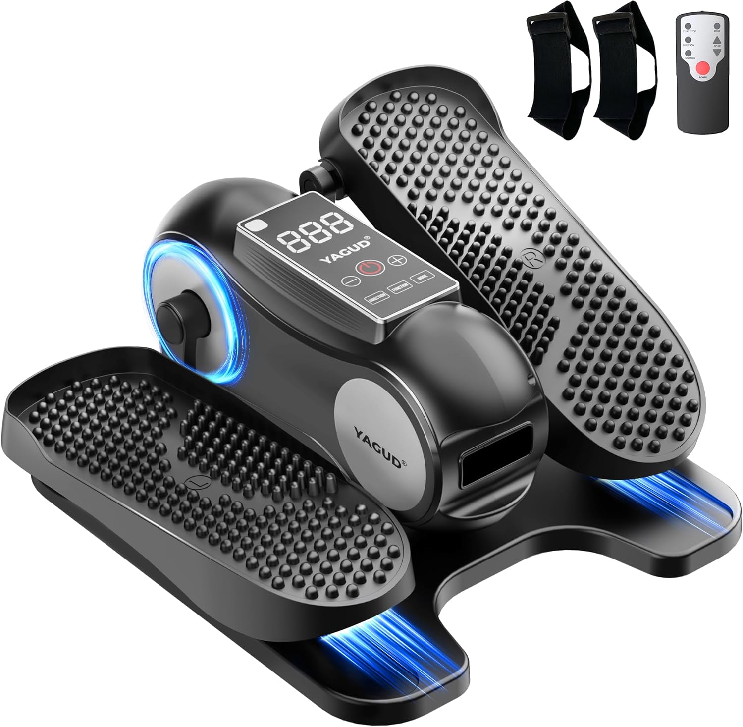 Under Desk Elliptical Machine, Ellipse Leg Exerciser as Seen on TV for Senior with Remote Control, Portable Quiet Electric Seated Pedal and 12 Adjustable Speed, Black