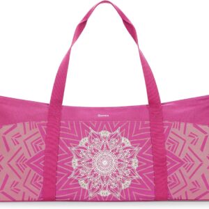 Gonex Yoga Mat Bag, Extra Large Canvas Gym Bag with Waterproof Pocket Metal Zipper, Fits Mat & Blocks, Stylish Yoga Mat Carrier for Women, Ideal for Yoga, Pilates, Workout, Travel