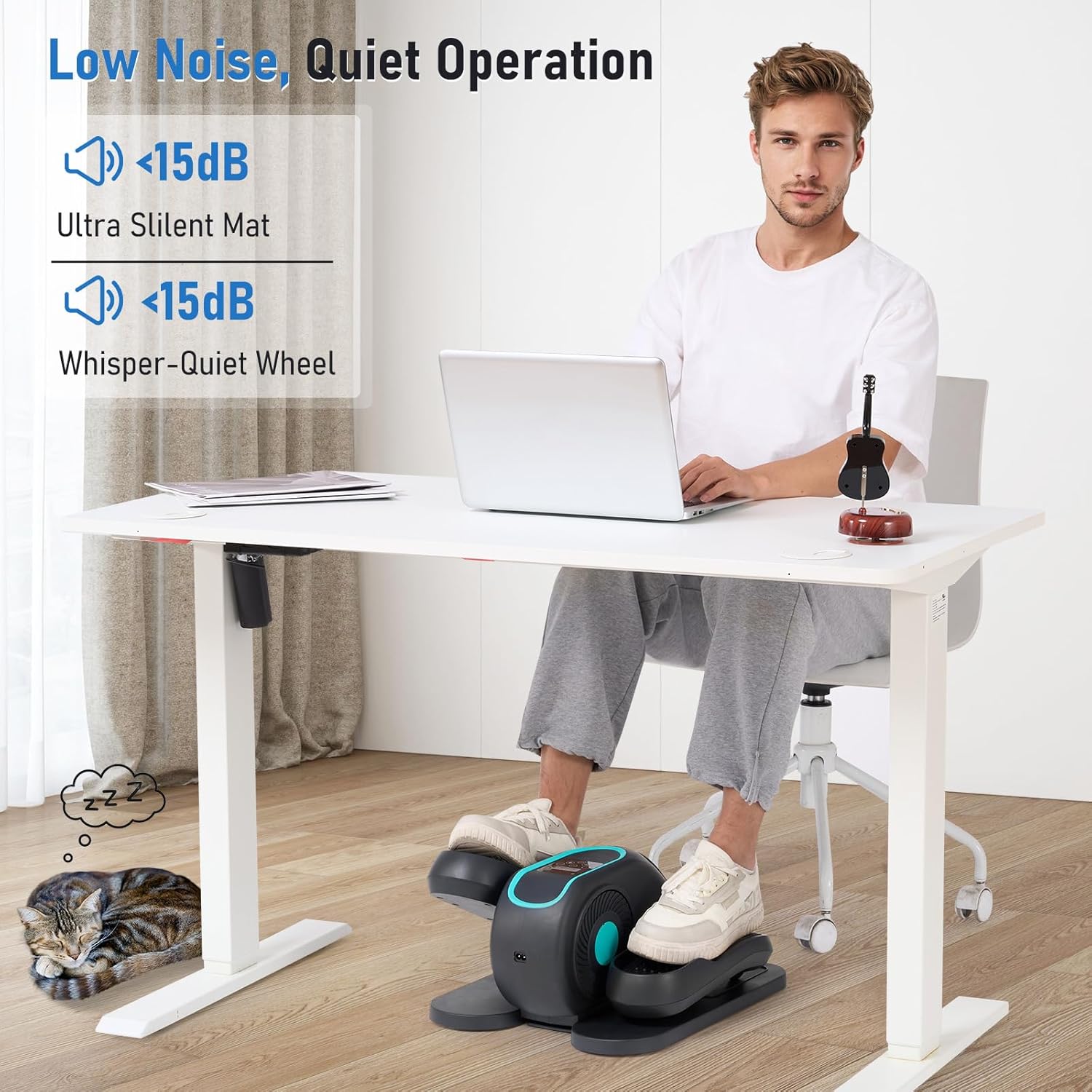 Under Desk Elliptical Elliptical Training Machines Mini Elliptical with LCD Display 12 Adjustable Speeds Strap Pedals and Remote Control Quiet Work for Home Office - Image 4