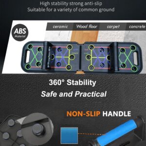 12-In-1 Push Up Board,Portable Pushup Bars for Men, Muscle Max Press Up Boards,Foldable Gym Home Exercise Board,Multi-function Push-Up Stand,Home Workout Equipment with Resistance Bands