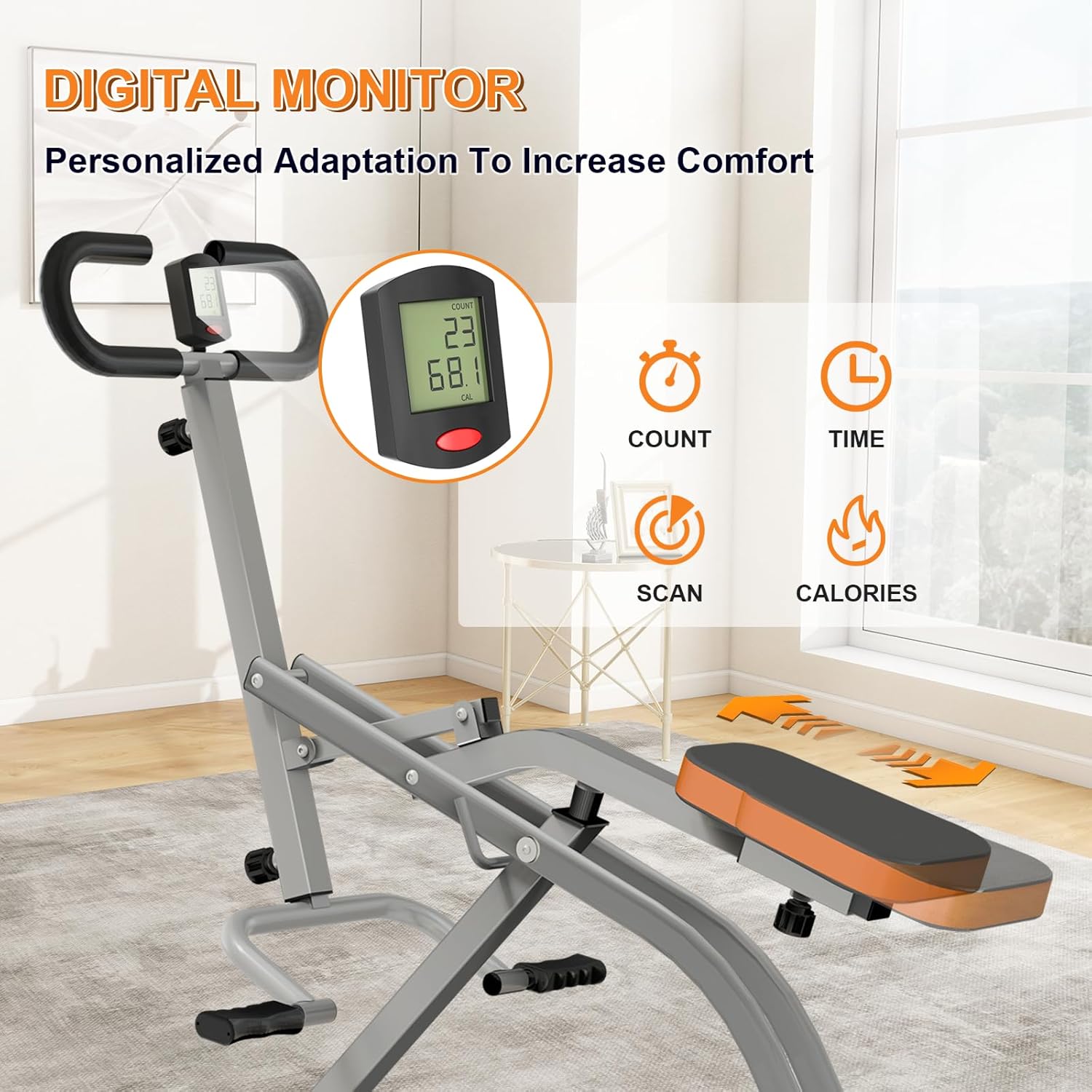 Squat Machine for Home, Squat Assist Trainer with Adjustable Resistance, Foldable Rowing Machine, LCD Display, Exercise Trainer with 265LBS Capacity for Glutes Legs Workout - Image 4