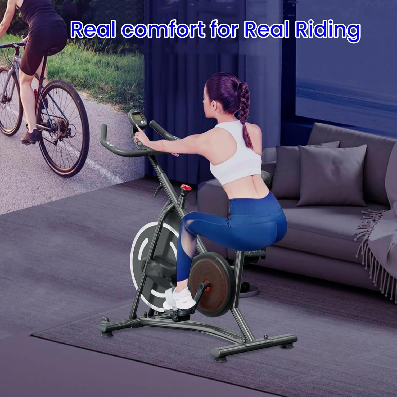 NAYSAYE Exercise Bike, Adjustable Stationary Bikes with Smartphone Mount, Professional Exercise Bike with Digital Pulse Display for Home and Office - Image 7