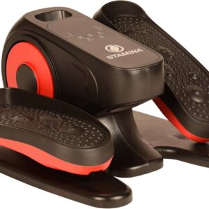 Stamina Motorized Elliptical Compact Seated Fitness Trainer, 4 Workout Programs, 12 Speeds, Digital Display & Wireless Remote for Home Gym, 55-1640