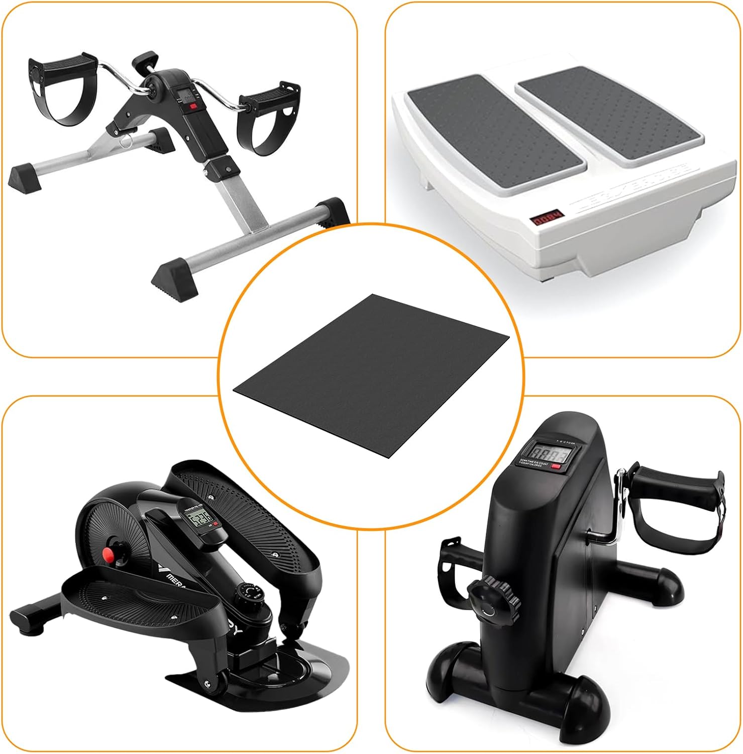 Under Desk Elliptical Non-Slip Mat, Apply to Under Desk Elliptical Peddler While Sitting, Perfect for Electric Seated Foot Pedal Exerciser, Enhanced Stability & Floor Protection (Black) - Image 2