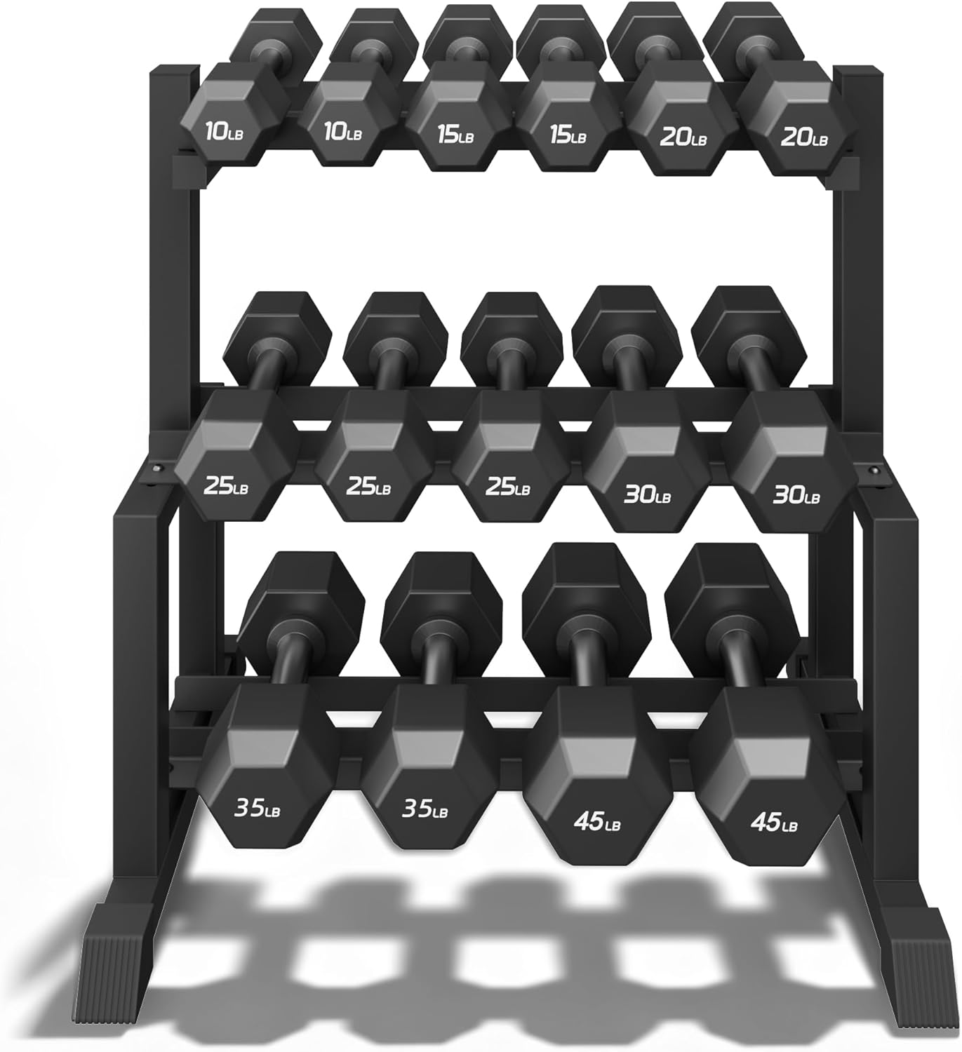 VOPEAK 1100LB Capacity Dumbbell Rack - 3-Tier Heavy Duty Weight Rack & Dumbbell Stand for Home Gym, Adjustable Storage Organizer for Dumbbells, Kettlebells, Space-Saving Weight Stand-(Rack Only)