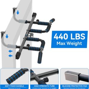 EPHESPORT New Version Pull Up Bar with Resistance Bands, No Screwing Pullup Bar for Doorway, Ergonomic Grip, USA Original Patent Design, 440 Lbs Capacity, Chin Ups Strength Training Equipment