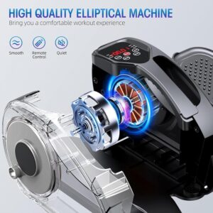 Under Desk Elliptical, Electric Foot Pedal Exerciser, Fully Assembled Seated Elliptical, Compact Portable Elliptical Machine Trainer with Remote Control, Mini Elliptical Leg Exerciser for Home