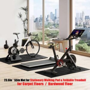 Non-Slip Walking Pad Treadmill Mat for Carpet Floors,55×24 Hardwood Floor Protection, Mats for Under Walking pad/Treadmill/Bike/Exercise Equipment on Carpets, Noise Shock Absorption, Stationary
