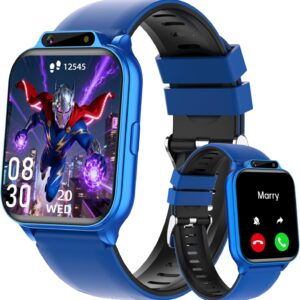 Smart Watch for Kids, 1.85″ Fitness Tracker with Heart Rate, Sleep Monitor, IP68 Waterproof Smartwatches with Video Music, Pedometer, Game, NO APP/Phone, Gift for Boys Girls. (Classic, Blue)
