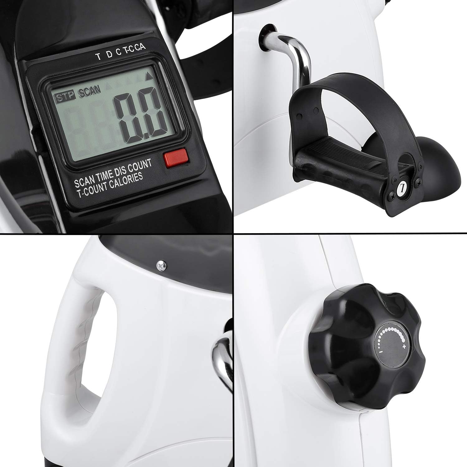Mini Exercise Bike, himaly Under Desk Bike Pedal Exerciser Portable Foot Cycle Arm & Leg Peddler Machine with LCD Screen Displays - Image 5