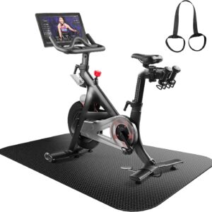 Treadmill Mat,Bike Mat,Stationary Bike Mat,Foldable Treadmill Mat for Hardwood Floors and Carpet.for Exercise Bike,Exercise Equipment Indoor Cycles,Rowing Elliptical (32″ X 74.8″)