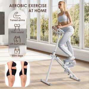 Stair Stepper for Home,Stair Master for Exercise at Home Folding Stair Stepper for Full-Body Workout Compact Stair Climber with Resistance/Adjustable Handlebar & Pedals/Phone Holder