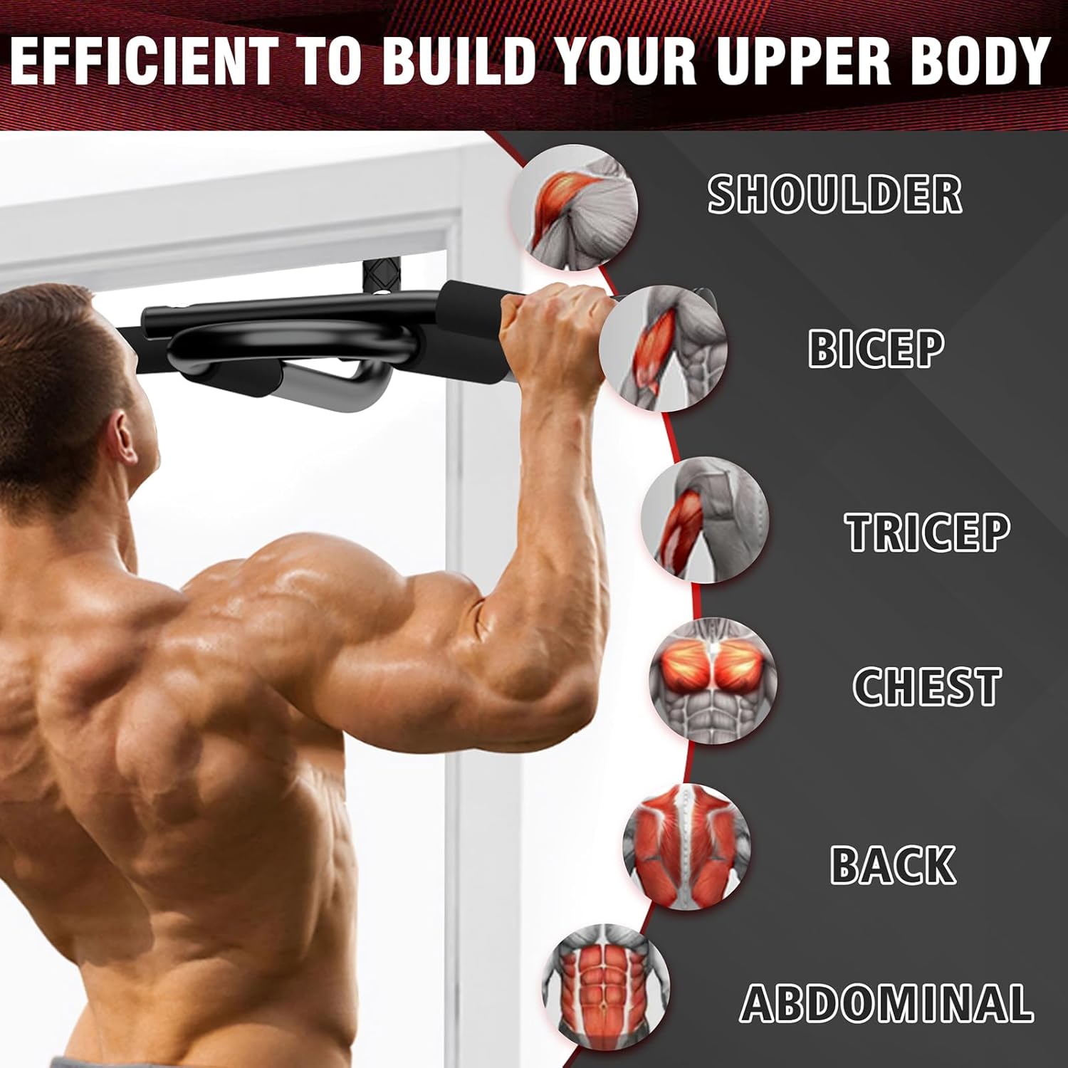 TOPOKO Upgrade Pull Up Bar for Doorway - Max Capacity 440 lbs, Portable Upper Body Workout Bar for Strength Training - Image 6