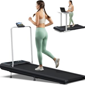 COZYINN 10% Incline Walking Pad, 2 in 1 Foldable Walking Pad Treadmills for Home and Office, 3.0 HP Portable Under Desk Treadmill with Handle Bar, 320 lbs Capacity, APP & Remote Control