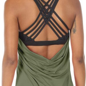 icyzone Women’s Open Back Workout Athletic Yoga Tank Tops with Built in Bra