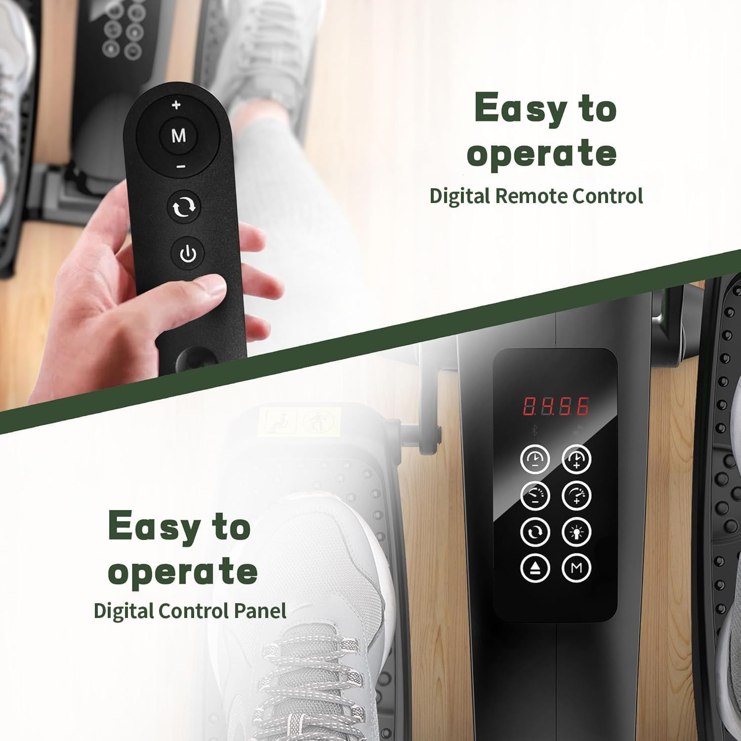 Under Desk Elliptical, Portable Seated Elliptical Exercise Machine, with Touch Screen Control Panel and Remote Control for Home or Office Use. Bluetooth Connectivity Enabled. - Image 2