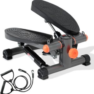 Stepper for Exercise at Home Mini Stair Stepper with Resistance Bands Exercise Equipment for Home Stair Climber Stepper Machine for Home Gym Cardio Equipment for Full Body Workout